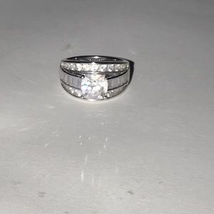 Sterling silver and diamonique ring